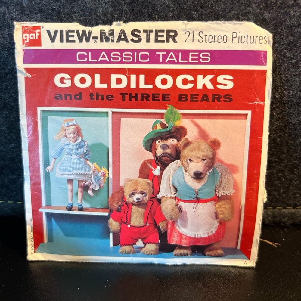 Vtg View-Master GOLDILOCKS & THE THREE BEARS-B317-3 Reel Set + Booklet (V3) 1963